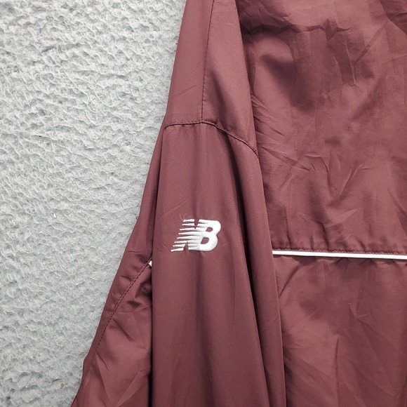 New Balance Rain Jacket Men's 2XL Burgundy Mesh Lined Golf Performance Pullover - Picture 9 of 9